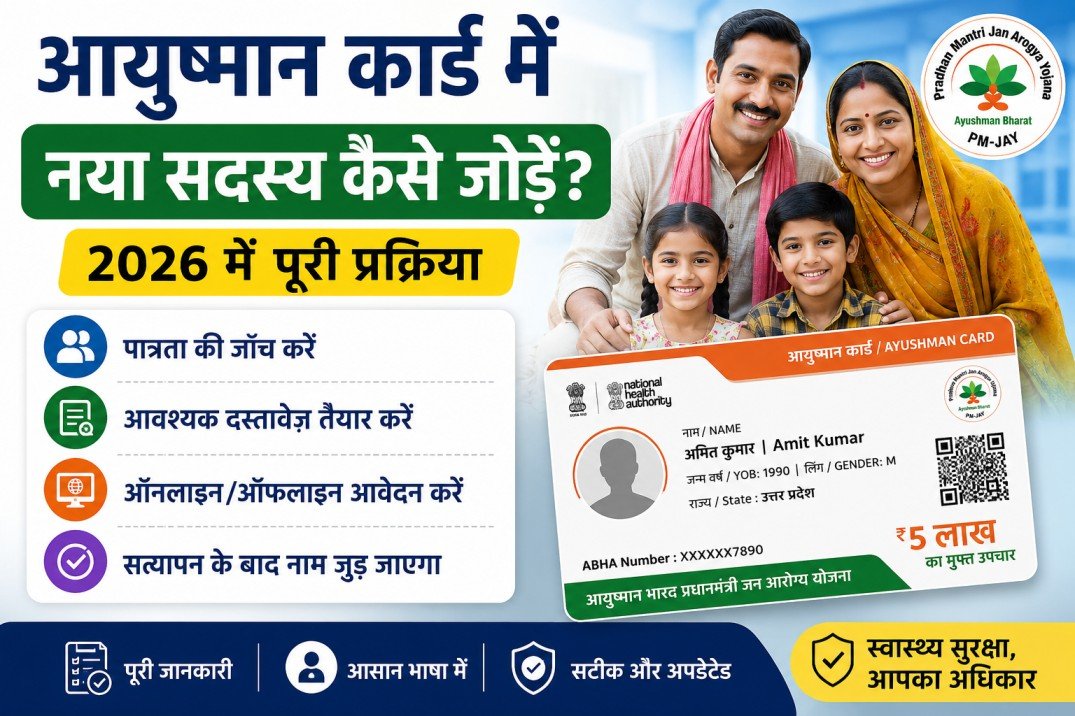 Aayushman card me sadasya ka name kaise jode