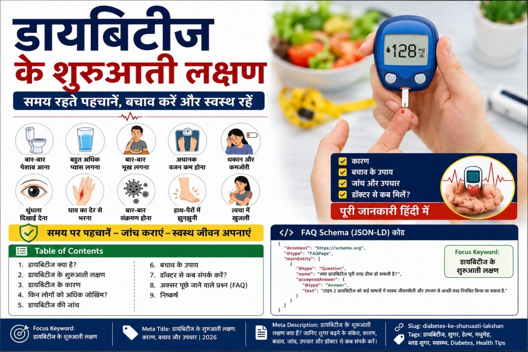 डायबिटीज के शुरुआती लक्षण