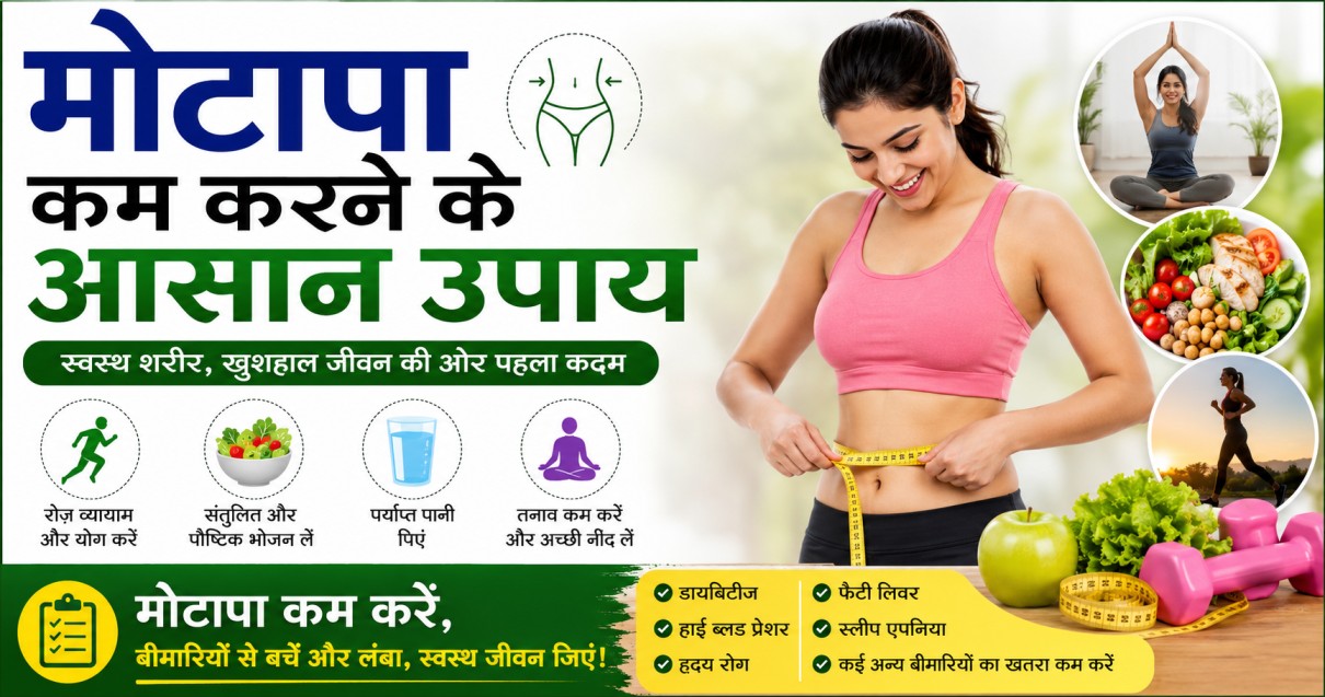 मोटापा कम करने के आसान उपाय